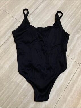 Old Navy Black Square neck 1pc Swimsuit 3X ribbed builtin bra & padding nwot